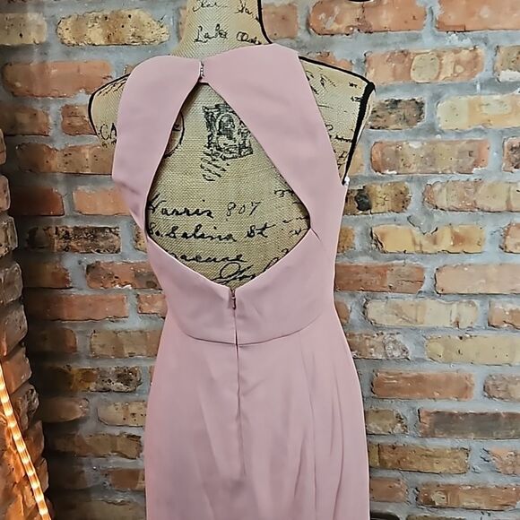 NWT Dessy Collection Desert Rose Crepe Open Back maxi Gown size 4 - Picture 7 of 14